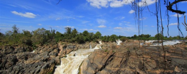 Liphi waterfall in Khong Island Laos