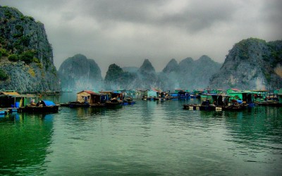 Floating fishing village, Halong Bay, Vietnam